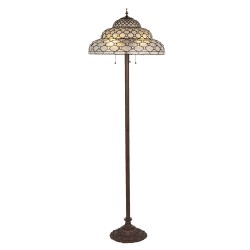 LumiLamp Lampada da terra Tiffany Ø 52x166 cm  Trasparente Vetro Plastica Rettangolo