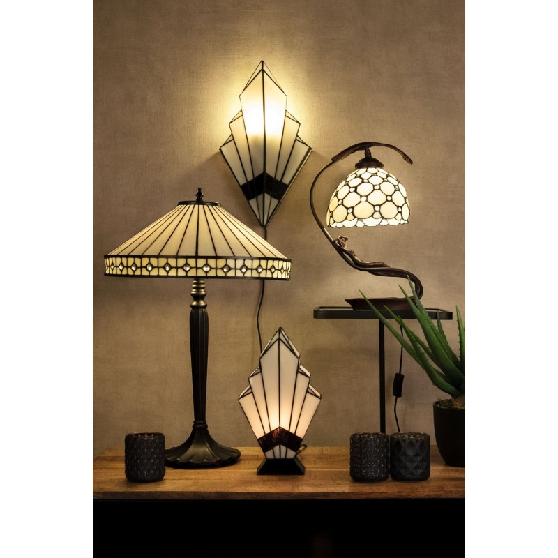 LumiLamp Wandlamp Tiffany  23x13x43 cm Wit Glas