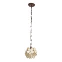 LumiLamp Hanglamp Tiffany  21x21x17/90 cm  Beige Glas Bloem