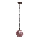 LumiLamp Pendant Lamp Tiffany 21x21x17/90 cm  Pink Yellow Glass Flowers