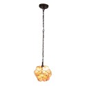 LumiLamp Pendant Lamp Tiffany 21x21x17/90 cm  Pink Yellow Glass Flowers