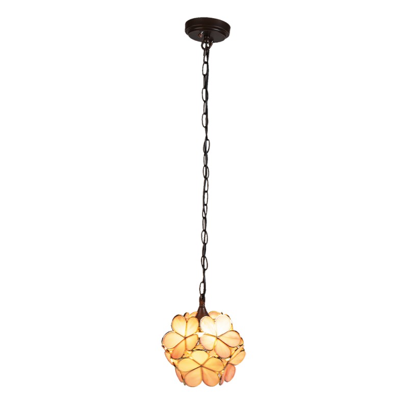 LumiLamp Pendant Lamp Tiffany 21x21x17/90 cm  Pink Yellow Glass Flowers