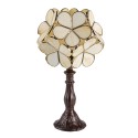 LumiLamp Tiffany Tischlampe 21x21x38 cm Beige Polyresin Glas Blume