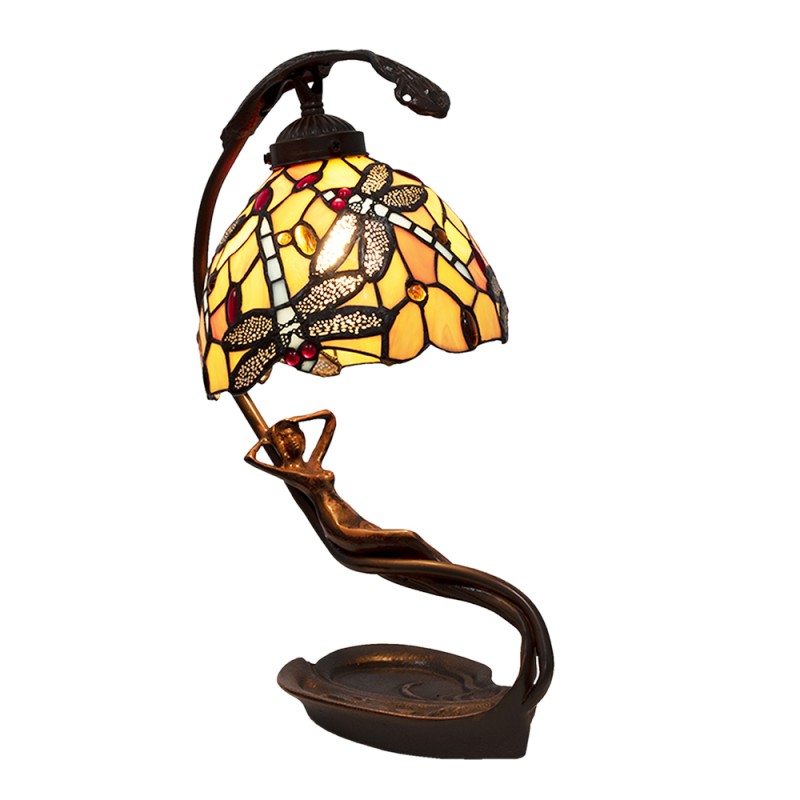 LumiLamp Table Lamp Tiffany 28x20x40 cm Yellow Plastic Glass