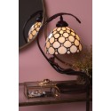 LumiLamp Lampe de table Tiffany 28x20x41 cm Beige Verre