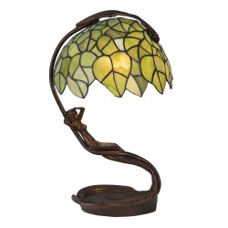 LumiLamp Lampada da tavolo Tiffany 28x20x41 cm Verde Metallo Vetro