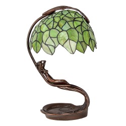 LumiLamp Lampe de table Tiffany 28x20x41 cm Vert Métal Verre