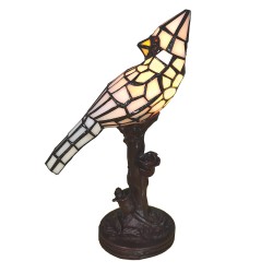 LumiLamp Table Lamp Tiffany Bird 15x12x33 cm  Beige Plastic Glass