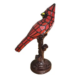 LumiLamp Table Lamp Tiffany Bird 15x12x33 cm  Red Plastic Glass