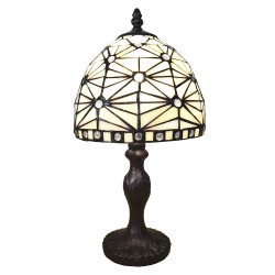 LumiLamp Table Lamp Tiffany Ø 18x33 cm  Beige Plastic Glass