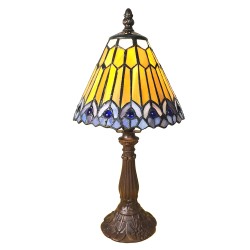 LumiLamp Lampada da tavolo Tiffany Ø 20x34 cm  Marrone Plastica Vetro