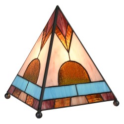 LumiLamp Tiffany Tafellamp  26x26x30 cm  Bruin Glas