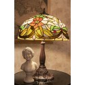 LumiLamp Table Lamp Tiffany Ø 41x58 cm  Beige Green Plastic Glass Flowers