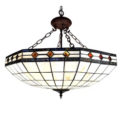 LumiLamp Deckenlampe Tiffany Ø 57x125cm Beige Kunststoff Glas