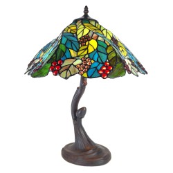 LumiLamp Lampada da tavolo Tiffany Ø 43x54 cm  Verde Plastica Vetro Foglie