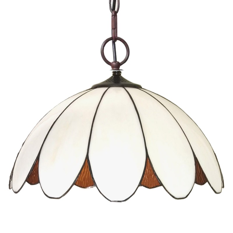 LumiLamp Pendant Lamp Tiffany Ø 46x138 cm  White Metal Glass