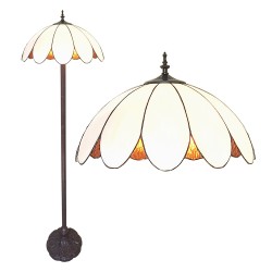 LumiLamp Tiffany Vloerlamp  Ø 46x166 cm  Wit Kunststof Glas