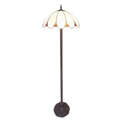 LumiLamp Lampada da terra Tiffany Ø 46x166 cm  Bianco Plastica Vetro