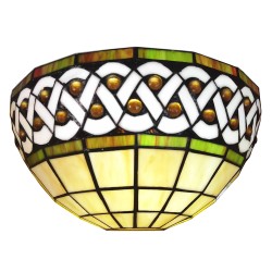 LumiLamp Wall Light Tiffany 31x15x21 cm  Beige Glass Semicircle