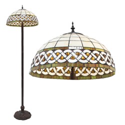 LumiLamp Lampada da terra Tiffany Ø 46x166 cm  Bianco Plastica Vetro