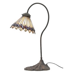 LumiLamp Lampe de table Tiffany Ø 20x51 cm  Marron Beige Métal Verre