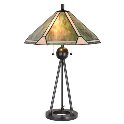 LumiLamp Lampada da tavolo Tiffany Ø 50x73 cm  Verde Marrone Metallo Vetro