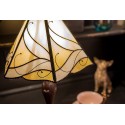 LumiLamp Tiffany Tischlampe Ø 31x43 cm  Beige Weiß Glas Kunststoff