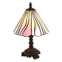 LumiLamp Lampe de table Tiffany Ø 20x34 cm  Rose Beige Verre Plastique