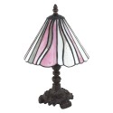 LumiLamp Lampe de table Tiffany Ø 20x34 cm  Rose Beige Verre Plastique