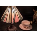 LumiLamp Lampe de table Tiffany Ø 20x34 cm  Rose Beige Verre Plastique