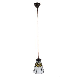 LumiLamp Lampes à suspension Tiffany Ø 15x115 cm  Transparent Verre Métal Rond