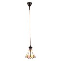 LumiLamp Lampes à suspension Tiffany Ø 15x115 cm  Rose Beige Verre Métal