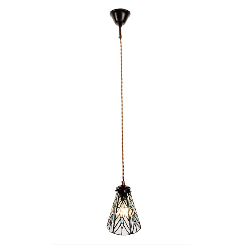 LumiLamp Hanglamp Tiffany  Ø 15x115 cm  Transparant Glas Metaal Rond