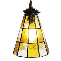 LumiLamp Pendant Lamp Tiffany Ø 15x115 cm  Yellow Brown Glass Metal