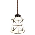 LumiLamp Lampes à suspension Tiffany Ø 15x115 cm  Blanc Marron Verre Métal