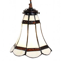 LumiLamp Pendant Lamp Tiffany Ø 15x115 cm  White Brown Glass Metal