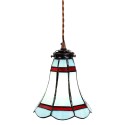 LumiLamp Hanglamp Tiffany  Ø 15x115 cm  Blauw Rood Glas Metaal Rond