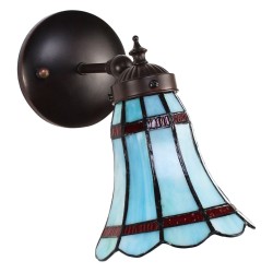 LumiLamp Wall Light Tiffany 17x12x23 cm  Blue Red Glass Metal Round