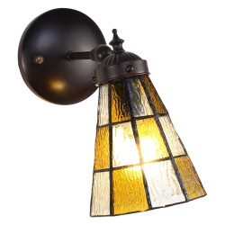 LumiLamp Wall Light Tiffany 17x12x23 cm  Brown Glass Metal