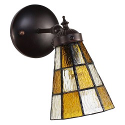 LumiLamp Wall Light Tiffany 17x12x23 cm  Brown Glass Metal