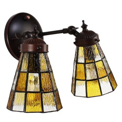 LumiLamp Wall Light Tiffany 30x23x23 cm Brown Glass Metal Round