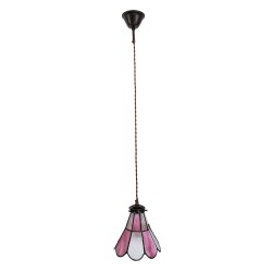 LumiLamp Lampes à suspension Tiffany Ø 18x90 cm Rose Verre Métal