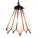 LumiLamp Hanglamp Tiffany  Ø 18x90 cm Roze Glas Metaal Rond