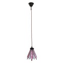 LumiLamp Hanglamp Tiffany  Ø 18x90 cm Roze Glas Metaal Rond