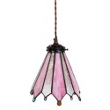 LumiLamp Hanglamp Tiffany  Ø 18x90 cm Roze Glas Metaal Rond