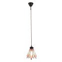 LumiLamp Hanglamp Tiffany  Ø 18x90 cm Roze Glas Metaal Rond