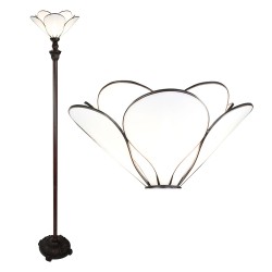 LumiLamp Lampadaire Tiffany Ø 31x183 cm  Blanc Verre Plastique