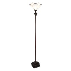 LumiLamp Lampadaire Tiffany Ø 31x183 cm  Blanc Verre Plastique