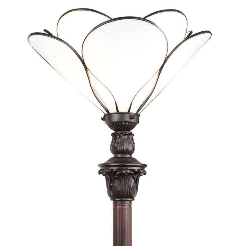 LumiLamp Tiffany Vloerlamp  Ø 31x183 cm  Wit Glas Kunststof