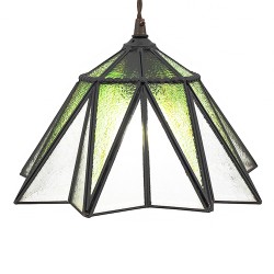 LumiLamp Lampes à suspension Tiffany Ø 31x107 cm  Vert Verre Métal Hexagone